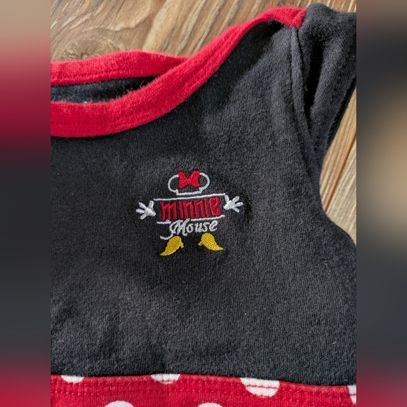 Walt Disney World Minnie Mouse Embroidered Polkadot Sleeveless Onesie 3 Months - Picture 2 of 9